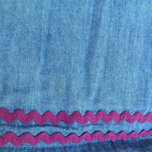 Hanna Andersson Ric Rac Denim Chambray Dress Size 4 Tiered Summer Dress - Picture 9 of 9